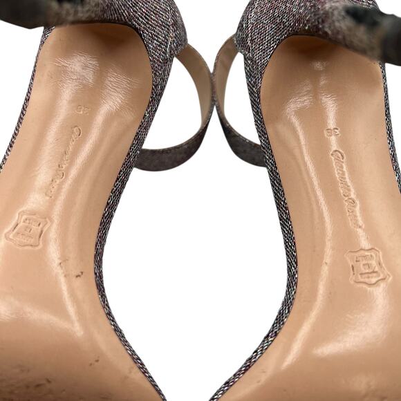 Gianvito Rossi Lurex Fabric Portofino Glitter Metallic Heels Multicolor Size 6 - Picture 12 of 16